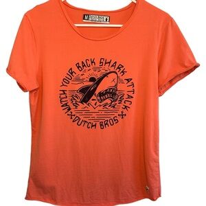 Dutch Bros Coral SMALL+MEDIUM+LARGE+XL “Watch Your Back Shark Attack”” Rebel